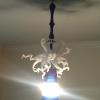 Blown Glass Chandelier
Torch Worked and Frosted Glass
,LED Light and Brushed Nickel Hardware by Dorian Renando